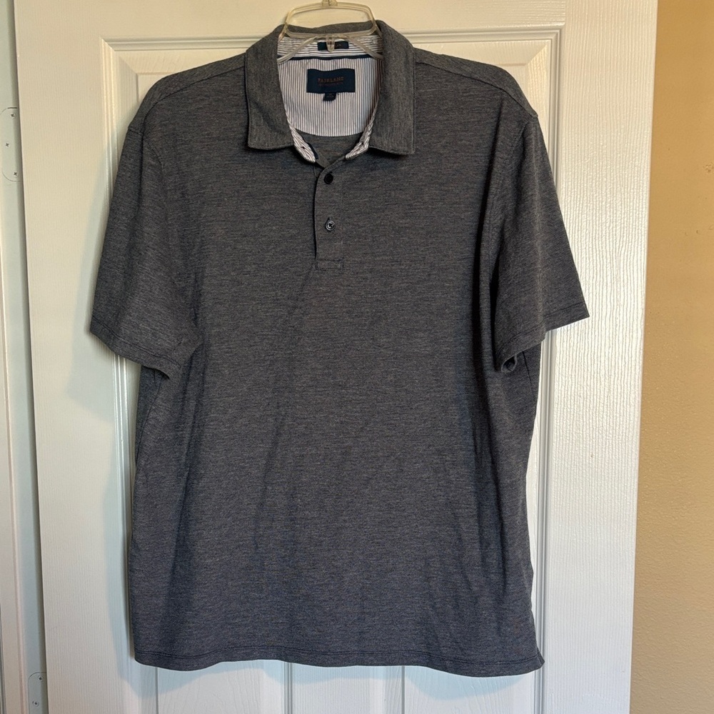 Fairlane Performance Pique men’s gray short sleeve polo shirt size XL